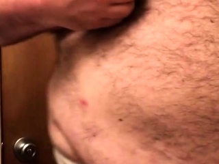 Fat Bear Strokes Clitty and Plays with Belly and Breasts