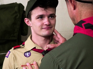 Hung DILF barebacks cute scout