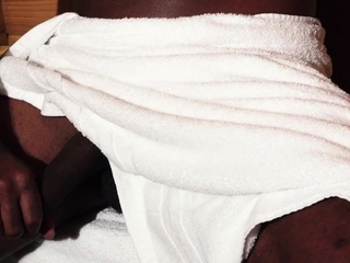 Steaming HOT interracial anal sex in sauna!