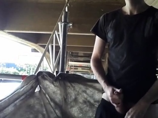 Construction Cock Outdoor Handjob