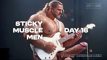 Sticky Muscle Men Day 16 Preview, AI-Generated Muscle Guys, Big Dicks, Big Cum Loads