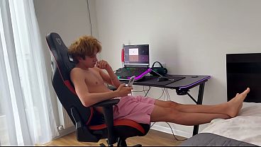 Twink with a huge dick fucks a cute smooth guy fucked