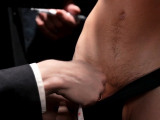 Appraising new slave boy Colton Fox