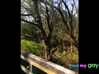 Black amateurs stroke big cocks outdoors