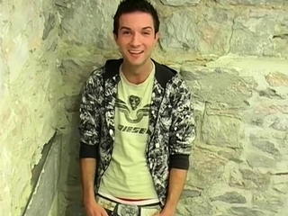 Cute British twink Nathan B masturbates after an interview