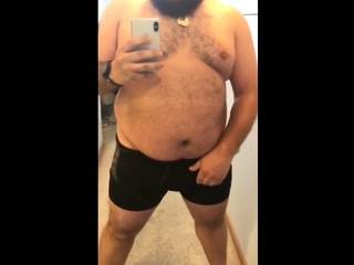 Fat Bear Stroking His Big Cock