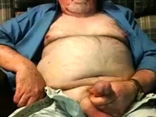 Hairy Grandpa Bear Strokes His Big Cock