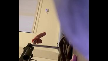 Morning Ass Stretch – Dildo Machine Slides Deep Before I Head Out