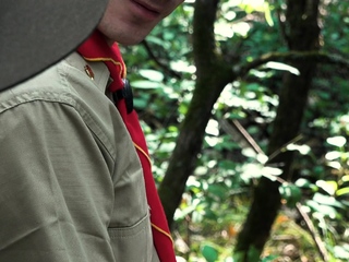 Pervy hung Scoutmaster barebacks hot boy scout on hammock